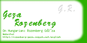 geza rozenberg business card